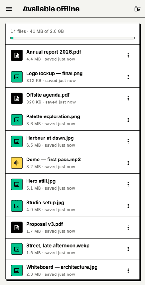Mobile offline files