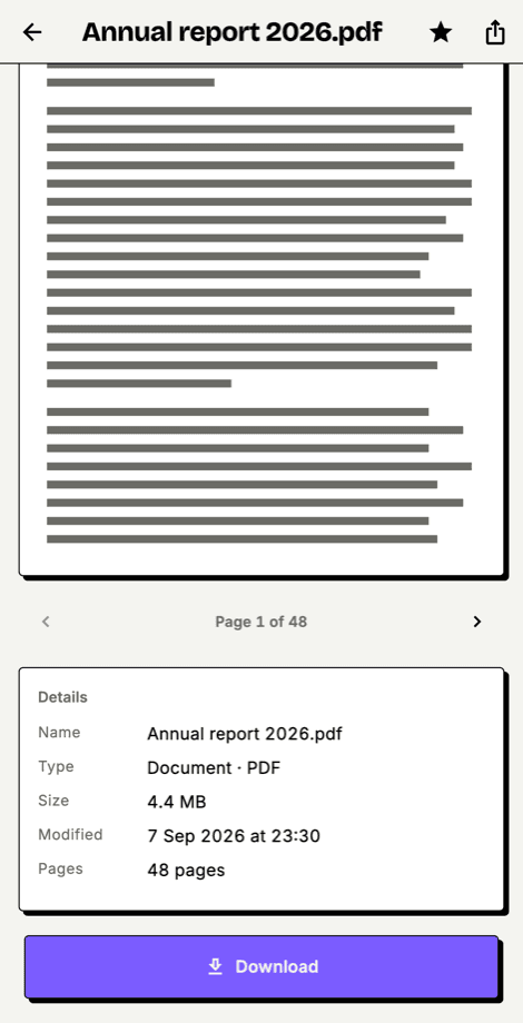 Mobile file preview